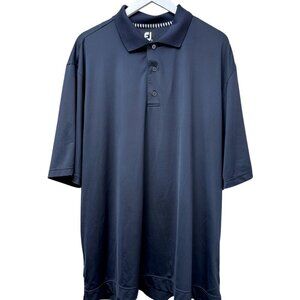 Footjoy Mens Golf Shirt XL Navy Blue Performance Polo Aspetuck Valley Golf Club